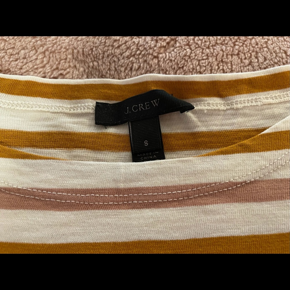 J. Crew 3/4 sleeve striped tee - Picture 2 of 5